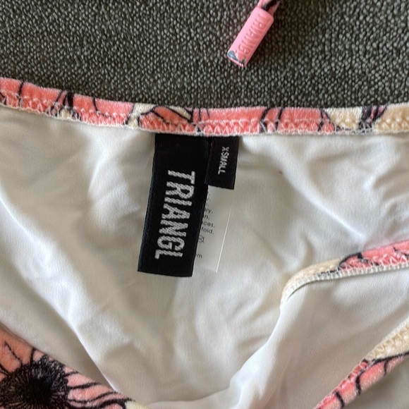 Pink Velvet Floral Triangl Bikini - Picture 2 of 5